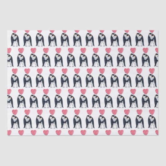 Couple Emperor Penguin Heart Tissuepapier (Voorkant)