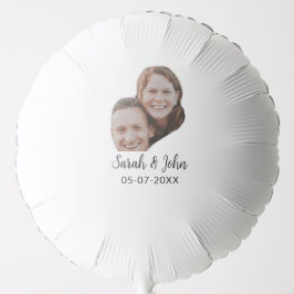 Couple face photo add name date simple wedding ballon