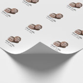 Couple face photo add name date simple wedding cadeaupapier (Hoek)