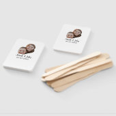 Couple face photo add name date simple wedding handwaaier (Niet-gemonteerd)