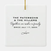 Couple Family Heart Shaped Photo Collage  Keramisch Ornament (Achterkant)