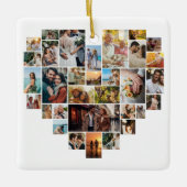 Couple Family Heart Shaped Photo Collage  Keramisch Ornament (Voorkant)
