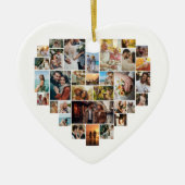 Couple Family Heart Shaped Photo Collage  Keramisch Ornament (Voorkant)
