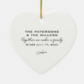 Couple Family Heart Shaped Photo Collage  Keramisch Ornament (Achterkant)
