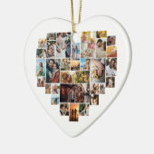 Couple Family Heart Shaped Photo Collage  Keramisch Ornament (Links)