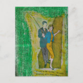 Couple Fishing from 1930s era collage Briefkaart (Voorkant)