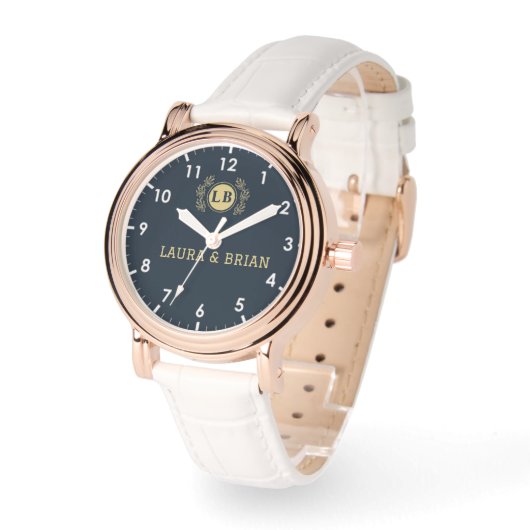 Couple Gift His and Her name monogram initials  Horloge (Hoek)