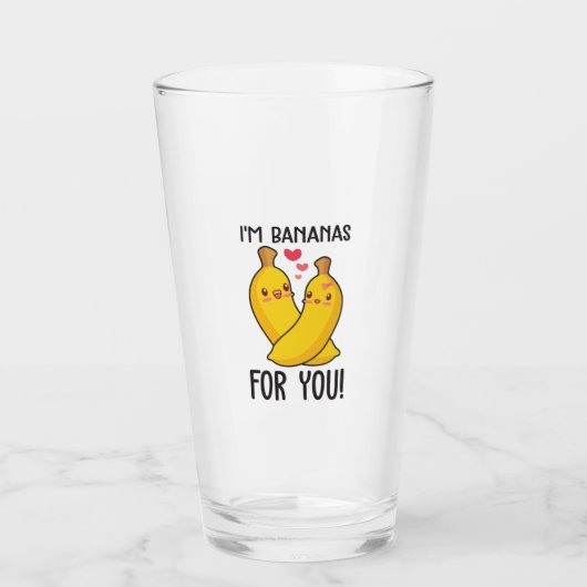 Couple Gift I Am Bananas For You Glas (Voorkant)