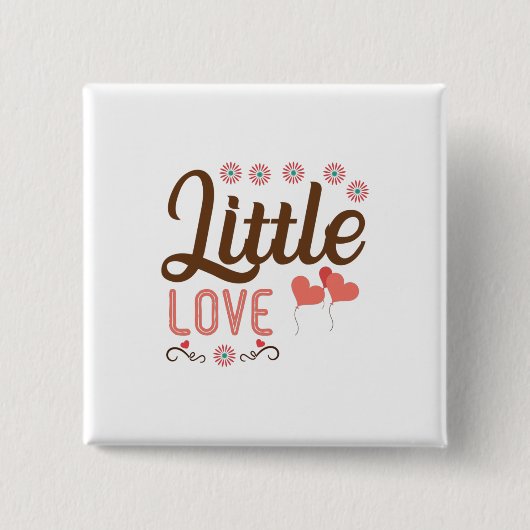 Couple Gift Little Love Vierkante Button 5,1 Cm (Voorkant)