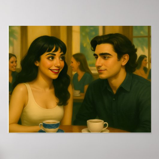Couple Having Coffee Poster (Voorkant)