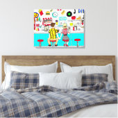 Couple Holding hand renostalgische binaire vaten d Canvas Afdruk (Insitu (Slaapkamer))