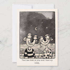 Couple In love hand drawn Valentine's Card Feestdagenkaart