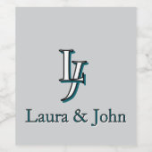 Couple Initials & Names Love Label Set Wijn Etiket (Enkel label)