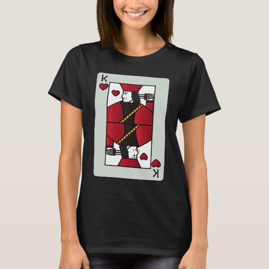 Couple King of Heart Card Valentines  Pair T-shirt (Voorkant)