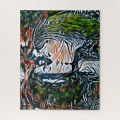 Couple Kissing | Kleurrijke Abstracte Jigzaag Puzz Legpuzzel (Verticaal)