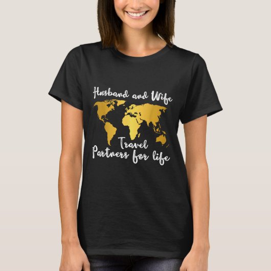 Couple Matching Husband And Wife Travel Partners F T-shirt (Voorkant)