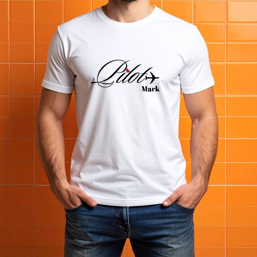 Couple Matching Pilot & Airplane Simple Custom T-shirt