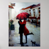  Couple met Umbrella en Dog Print (Voorkant)