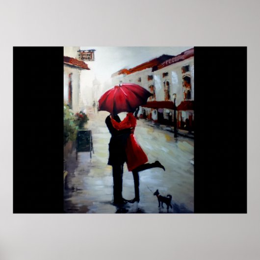 Couple met Umbrella en Dog Print (Voorkant)
