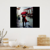Couple met Umbrella en Dog Print (Keuken)
