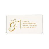 Couple Monogram Ampersad White Address Label (Voorkant)