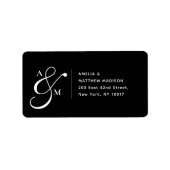 Couple Monogram Ampersad White Address Label (Voorkant)