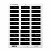 Couple Monogram Heart Black Return Address Etiket (Full Sheet)
