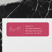 Couple Monogram Heart Return Address Etiket