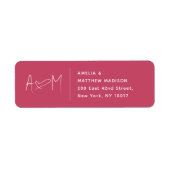 Couple Monogram Heart Return Address Etiket (Voorkant)
