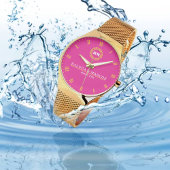 Couple Name Custom Engraved Romantic Monogram Horloge