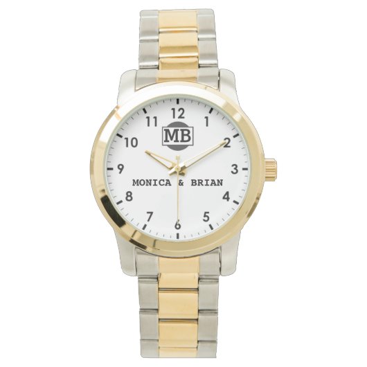 Couple Name Sentimental Wedding Keepsake Horloge (Voorkant)