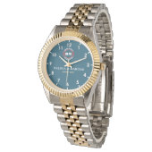 Couple names monogram minimal romantic elegant horloge (Gekanteld)