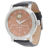 Couple names monogram orange horloge (Gekanteld)