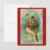 Couple Over the Moon Valentine Postcard Briefkaart (Voorkant / Achterkant)