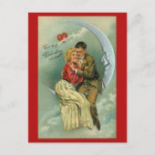 Couple Over the Moon Valentine Postcard Briefkaart (Voorkant)