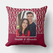 Couple Photo Arch XOXO Patterned Personalized Kussen (Voorkant)
