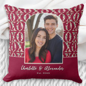 Couple Photo Arch XOXO Patterned Personalized Kussen