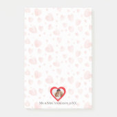 Couple Photo Heart Background Custom romantic Post-it® Notes (Voorkant)