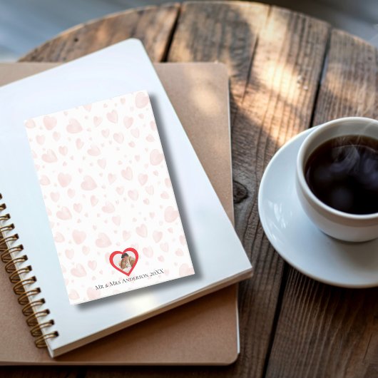 Couple Photo Heart Background Custom romantic Post-it® Notes
