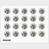 Couple Photo  Return Address Classic Round Sticker (Vel)