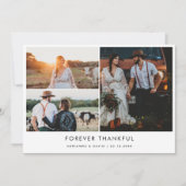 Couple Photo Wedding Forever Thankful Typography Bedankkaart (Voorkant)