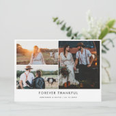Couple Photo Wedding Forever Thankful Typography Bedankkaart (Staand voorkant)