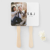 Couple Photo with Pet Fun Wedding  Handwaaier (Voorkant en achterkant)