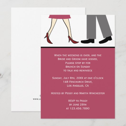 Couple Post Wedding Brunch Kaart (Voorkant / Achterkant)