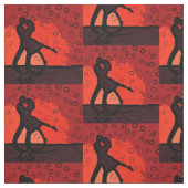 Couple Red Silhouette Stof (Swatch)