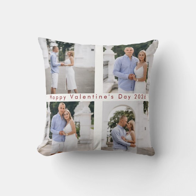 Couple Romantic Moments Customizable Valentine  Kussen (Voorkant)