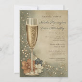 Couple’s Champagne Floral Wedding Shower Kaart (Voorkant)