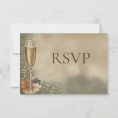 Couple’s Champagne Floral Wedding Shower RSVP Kaartje (Achterkant)