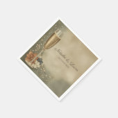 Couple’s Champagne Floral Wedding Shower Servet (Hoek)