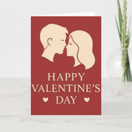 Couple Silhouette Happy Valentines Romantic Kaart